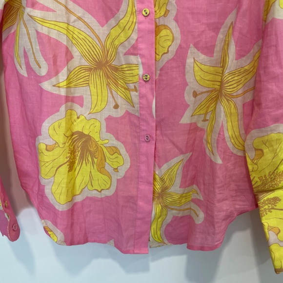 The Wolf Gang Floral Linen Button-Down Shirt - Picture 7 of 9